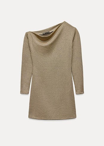 Zara Gold Rengi Elbise - Görsel 4