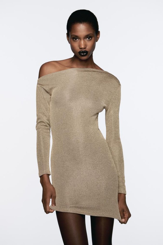 Zara Gold Rengi Elbise - Görsel 2