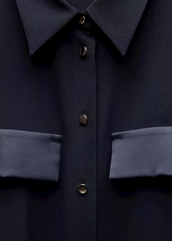 Zara Lacivert Renkli Elbise - Görsel 5