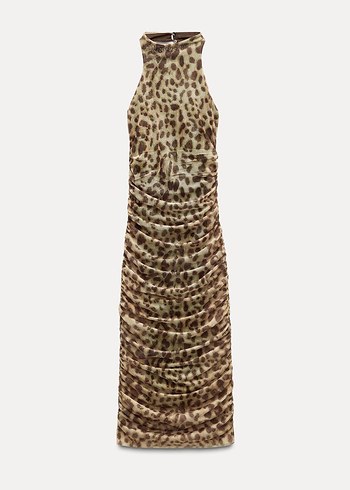 Leopar Desenli Elbise - Görsel 4