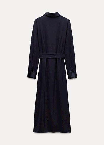 Zara Lacivert Renkli Elbise - Görsel 4