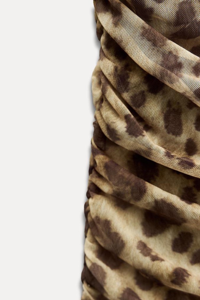 Zara Leopar Desenli Elbise - Görsel 4