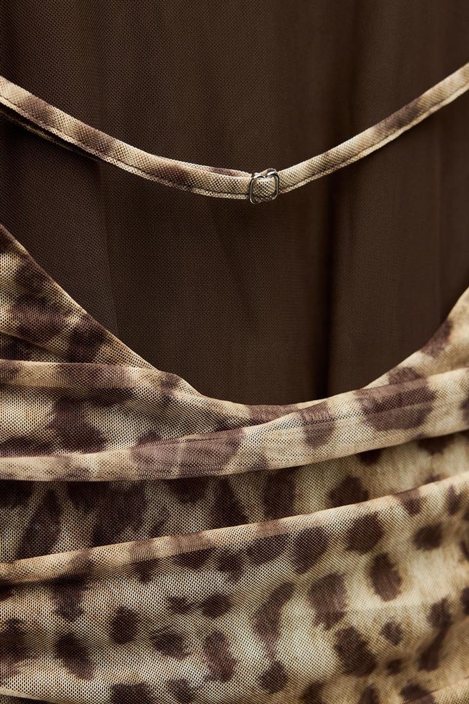 Zara Leopar Desenli Elbise - Görsel 5