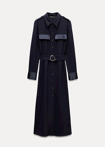 Zara Lacivert Renkli Elbise - Görsel 3