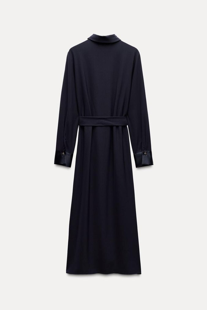 Zara Lacivert Renkli Elbise - Görsel 4