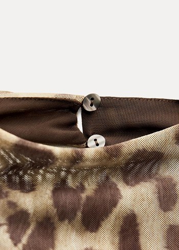 Zara Leopar Desenli Elbise - Görsel 6