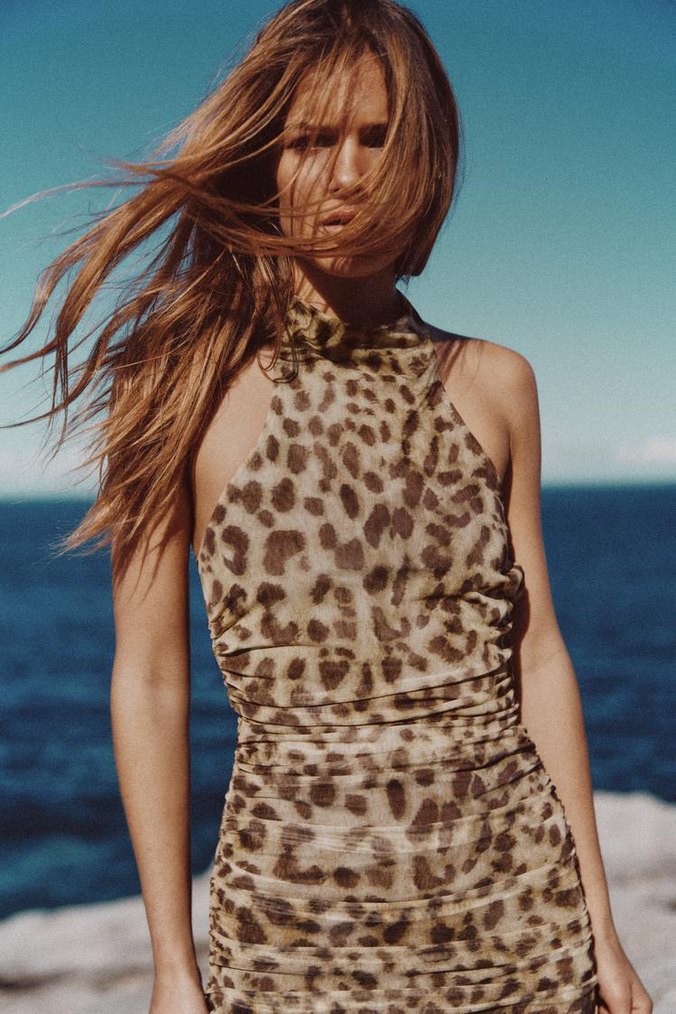 Zara Leopar Desenli Elbise - Görsel 2