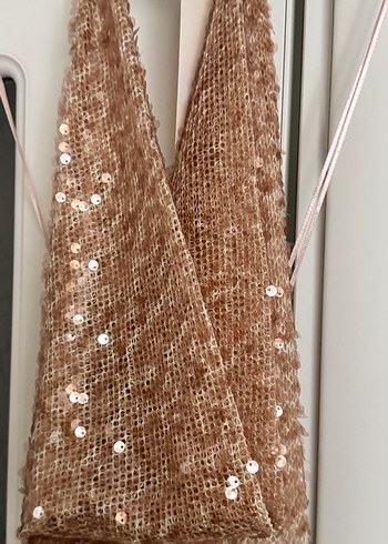 Altın Renk Drapeli Uzun Abiye Elbise - Görsel 12