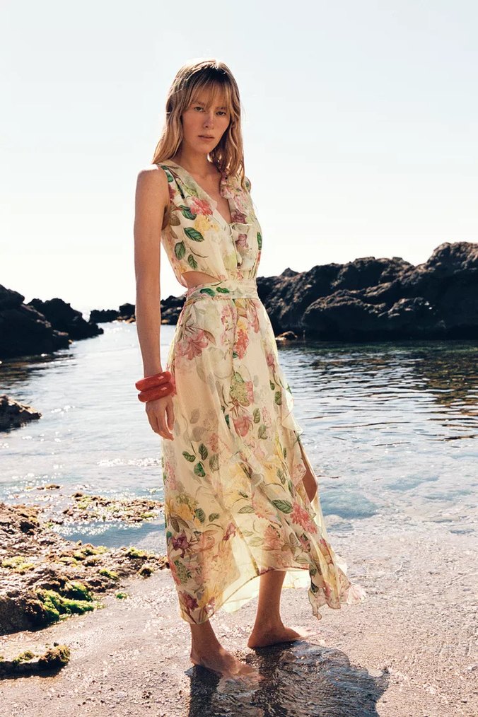 Zara Çiçek Desenli Elbise - Görsel 2