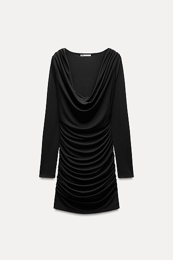 Zara Siyah Renkli Elbise - Görsel 5