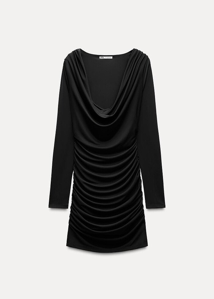 Zara Siyah Renkli Elbise - Görsel 5