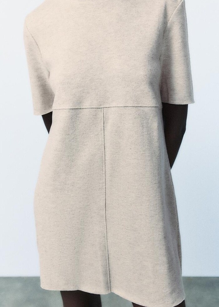 Zara Bej Rengi Elbise - Görsel 3