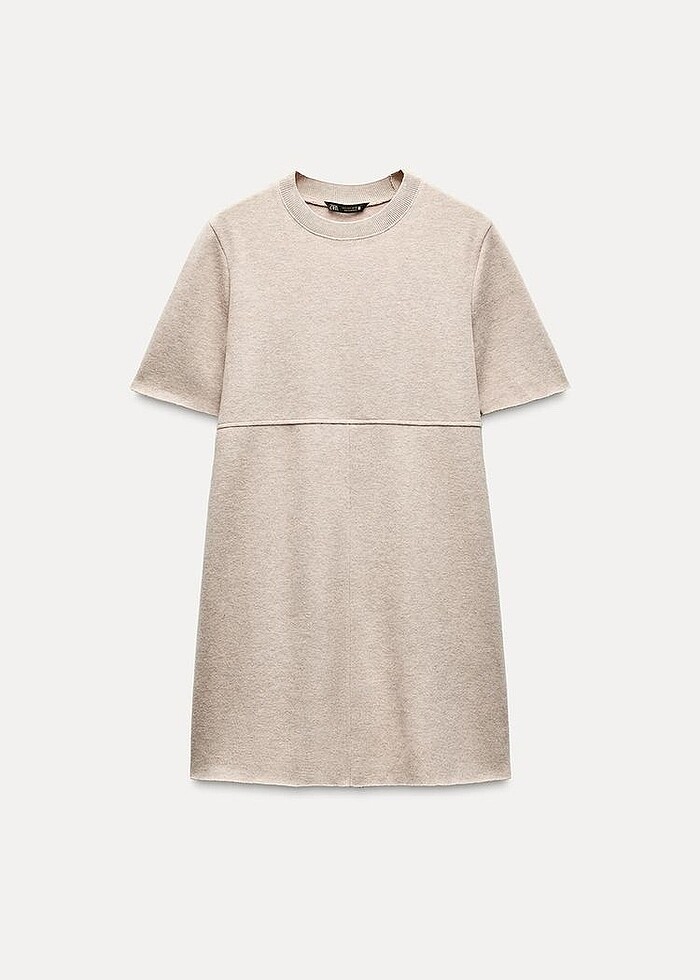 Zara Bej Rengi Elbise - Görsel 5