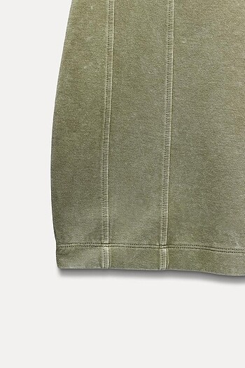 Zara Haki Yeşili Renkli Elbise - Görsel 5