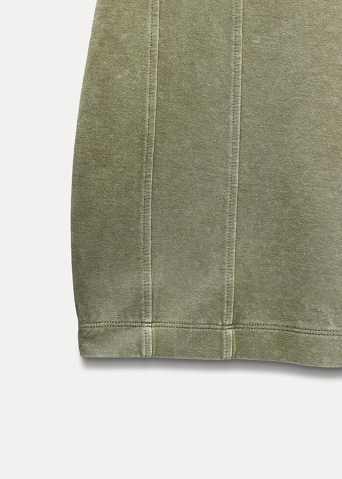 Zara Haki Yeşili Renkli Elbise - Görsel 5