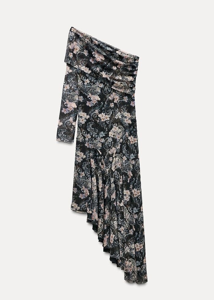 Zara Desenli Elbise - Görsel 4