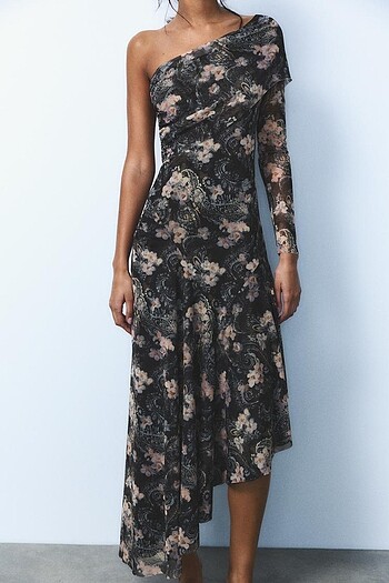 Zara Desenli Elbise - Görsel 7