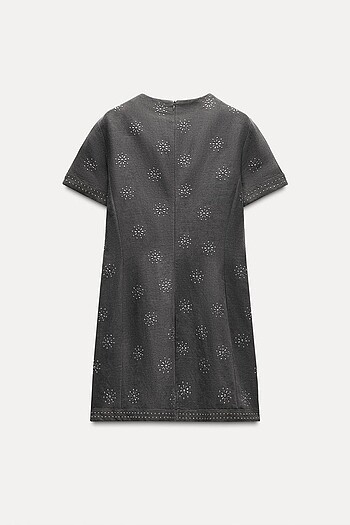 Zara Gri Renkli Elbise - Görsel 6