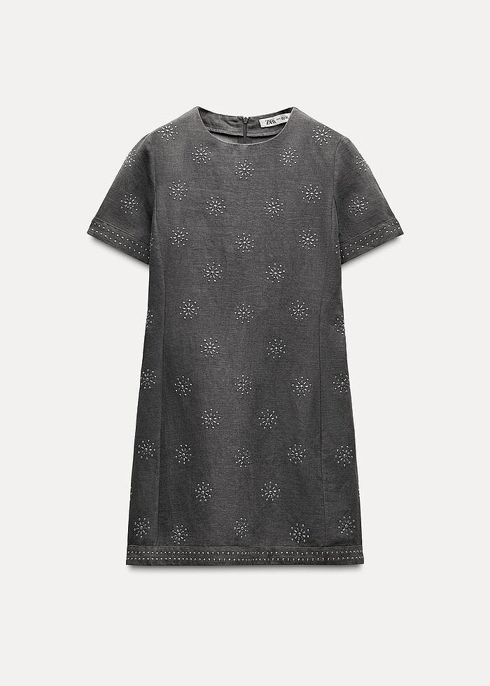 Zara Gri Renkli Elbise - Görsel 5