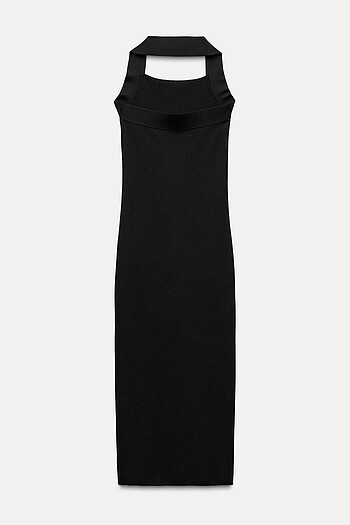 Zara taşlı siyah elbise - Görsel 6