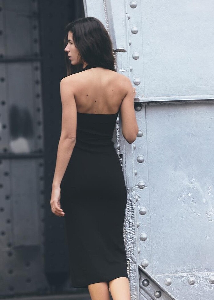 Zara taşlı siyah elbise - Görsel 4