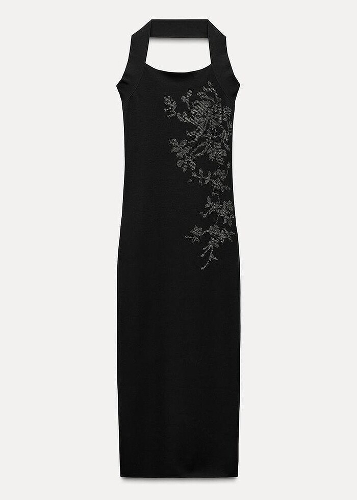 Zara taşlı siyah elbise - Görsel 5