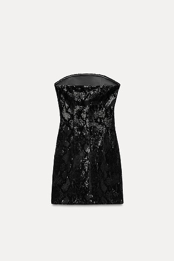 xl Beden siyah Renk Zara Pullu Elbise