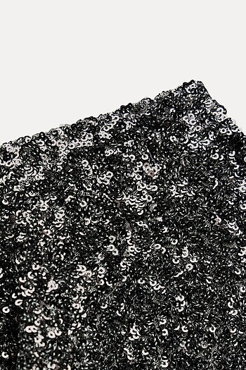 Zara Gümüş Rengi Pullu Elbise - Görsel 6