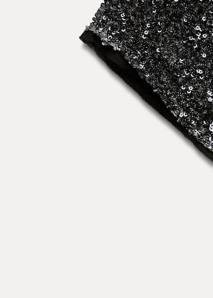 Zara Gümüş Rengi Pullu Elbise - Görsel 5