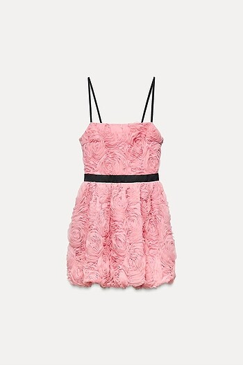 Zara Pembe Renkli Viral Elbise
