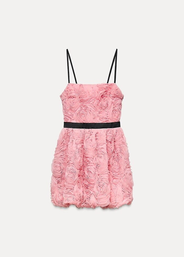 Zara Pembe Renkli Viral Elbise - Görsel 5