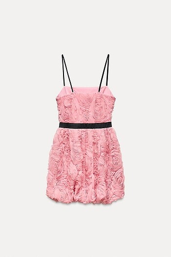 Zara Pembe Renkli Viral Elbise - Görsel 2