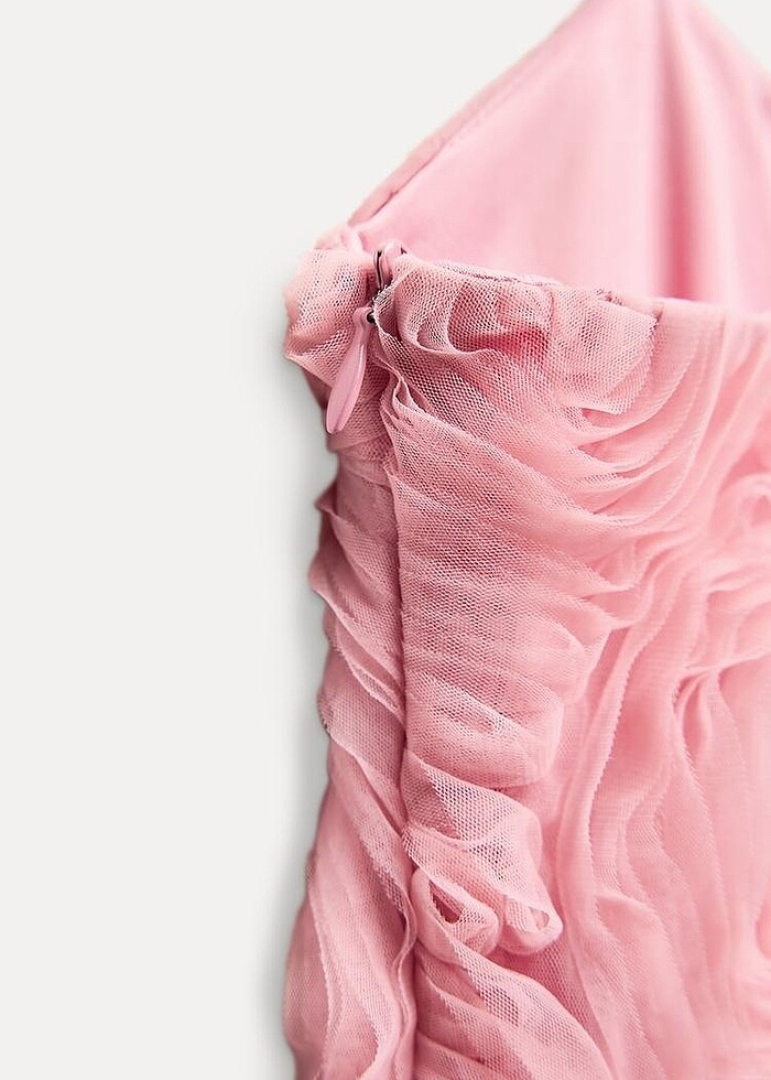 Zara Pembe Renkli Viral Elbise - Görsel 5
