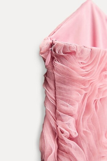 Zara Pembe Renkli Viral Elbise - Görsel 4