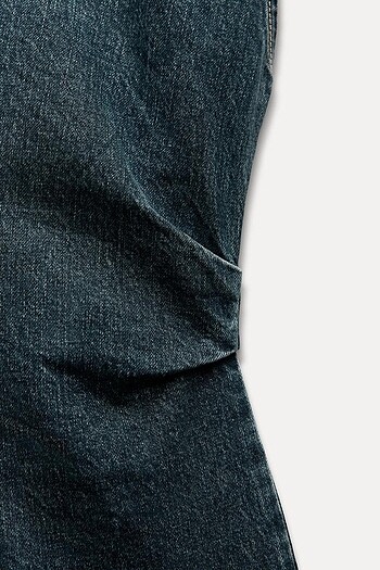 Zara lacivert renkli mini denim elbise - Görsel 7