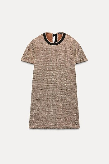 Zara Kahverengi/ Bej Rengi Elbise - Görsel 4