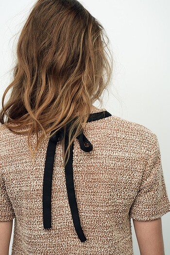 Zara Kahverengi/ Bej Rengi Elbise - Görsel 3