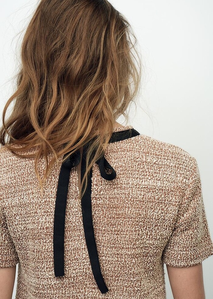 Zara Kahverengi/ Bej Rengi Elbise - Görsel 3