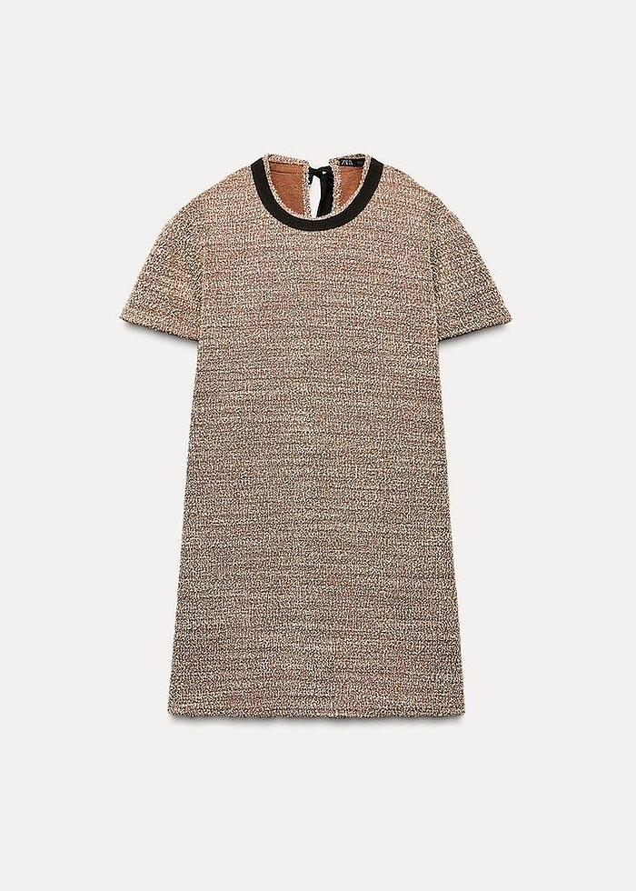 Zara Kahverengi/ Bej Rengi Elbise - Görsel 4