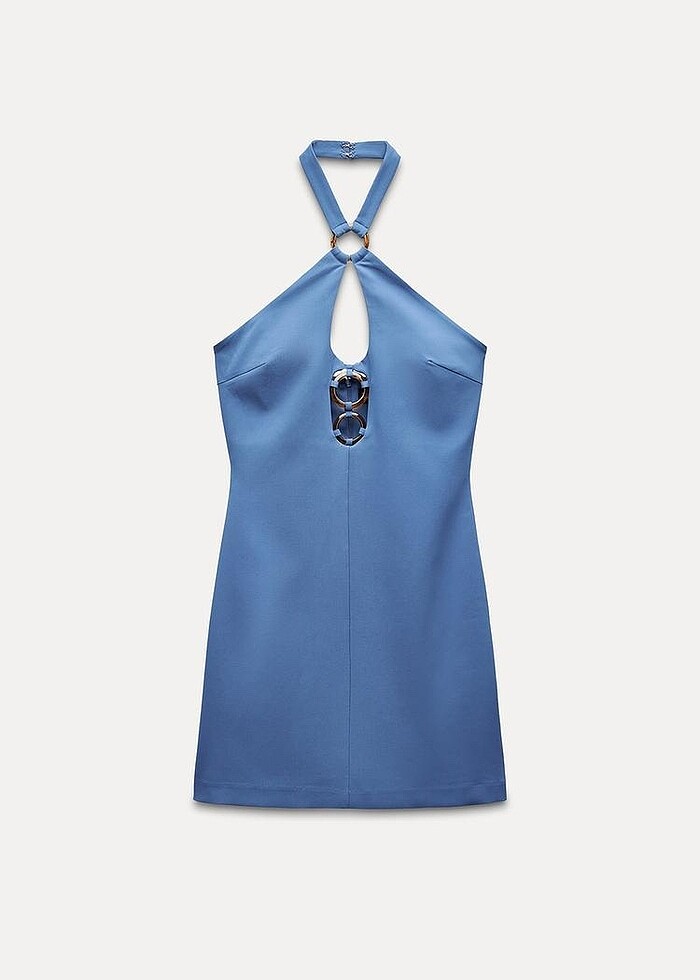 Zara Mavi Renkli Elbise - Görsel 5