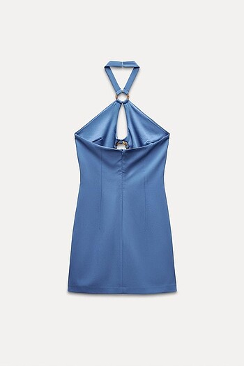 Zara Mavi Renkli Elbise - Görsel 6