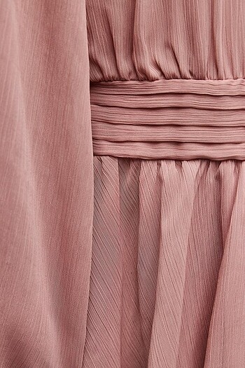 Zara Pembe Renkli Fırfırlı Elbise - Görsel 7