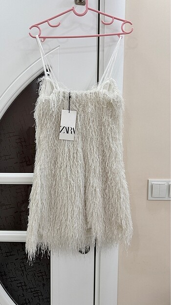 Zara Beyaz Renkli Püsküllü Elbise - Görsel 9