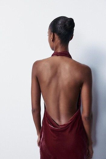 Zara Bordo Rengi Elbise