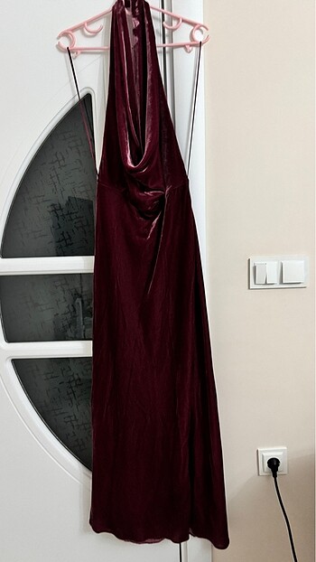 Zara Bordo Rengi Elbise - Görsel 8