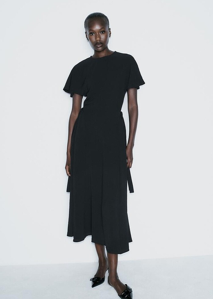 Zara Siyah Renkli Elbise - Görsel 5