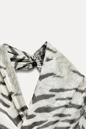 Zara Desenli Elbise - Görsel 4