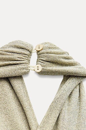 Zara Gold Rengi Elbise - Görsel 6