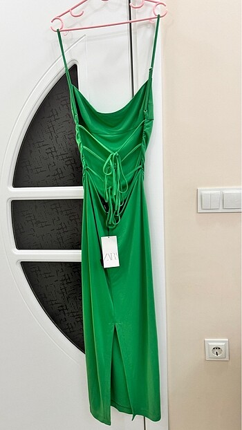 Zara Yeşil Renkli Elbise - Görsel 4