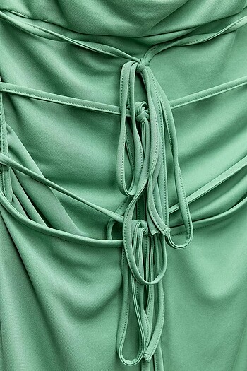 Zara Yeşil Renkli Elbise - Görsel 7